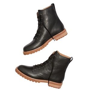 Madewell Women’s The Clair Lace-Up Combat Boot in Leather Size:9 Color:Black NEW